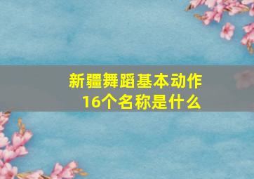 新疆舞蹈基本动作16个名称是什么