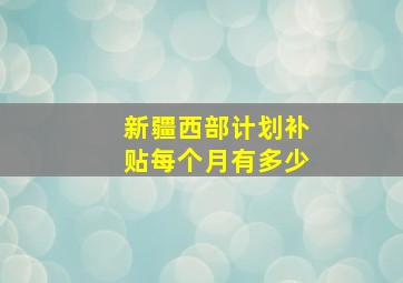 新疆西部计划补贴每个月有多少