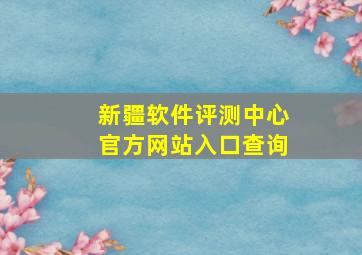 新疆软件评测中心官方网站入口查询