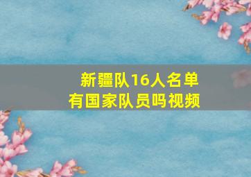 新疆队16人名单有国家队员吗视频