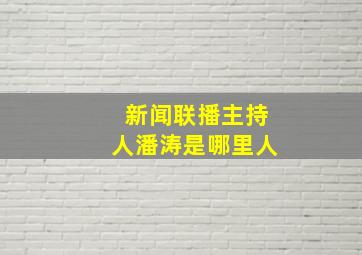 新闻联播主持人潘涛是哪里人