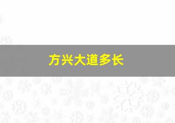 方兴大道多长