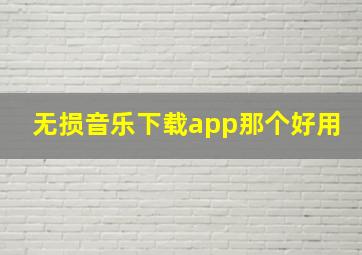 无损音乐下载app那个好用