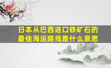 日本从巴西进口铁矿石的最佳海运路线是什么意思