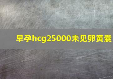 早孕hcg25000未见卵黄囊