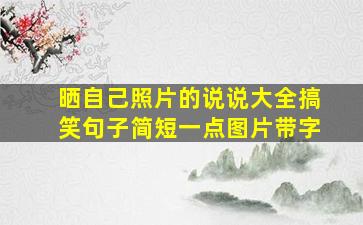 晒自己照片的说说大全搞笑句子简短一点图片带字