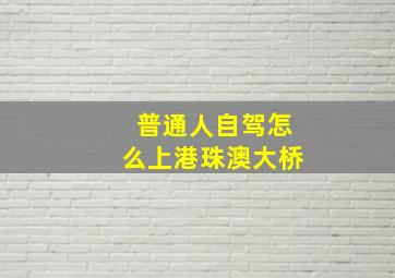 普通人自驾怎么上港珠澳大桥