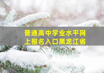 普通高中学业水平网上报名入口黑龙江省