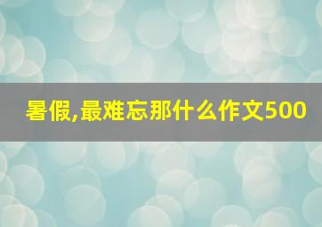 暑假,最难忘那什么作文500