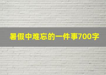 暑假中难忘的一件事700字