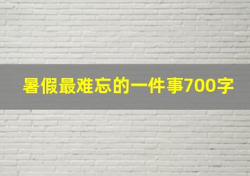 暑假最难忘的一件事700字