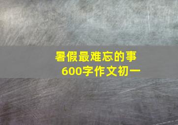 暑假最难忘的事600字作文初一