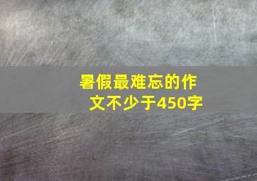 暑假最难忘的作文不少于450字