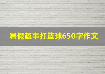 暑假趣事打篮球650字作文