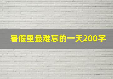 暑假里最难忘的一天200字