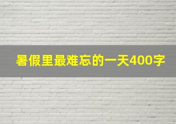 暑假里最难忘的一天400字