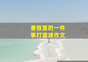 暑假里的一件事打篮球作文