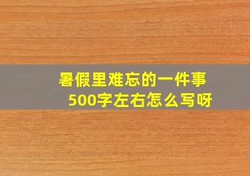 暑假里难忘的一件事500字左右怎么写呀