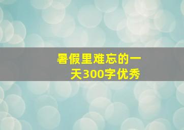 暑假里难忘的一天300字优秀