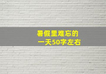 暑假里难忘的一天50字左右