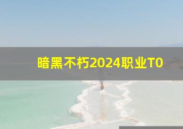 暗黑不朽2024职业T0