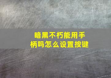 暗黑不朽能用手柄吗怎么设置按键