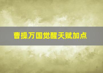 曹操万国觉醒天赋加点