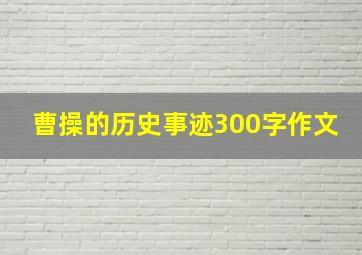 曹操的历史事迹300字作文