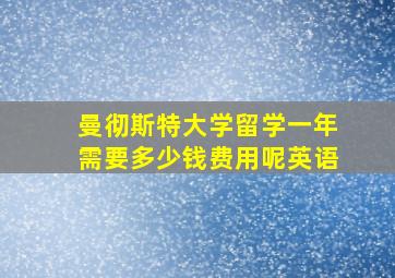 曼彻斯特大学留学一年需要多少钱费用呢英语