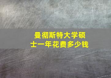 曼彻斯特大学硕士一年花费多少钱