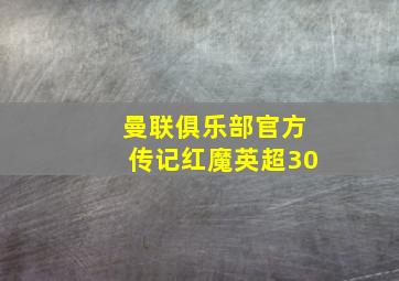 曼联俱乐部官方传记红魔英超30