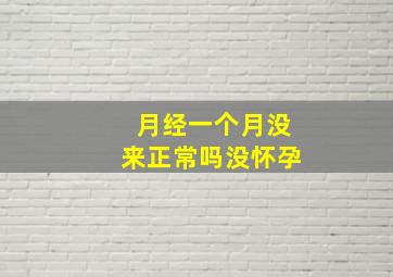 月经一个月没来正常吗没怀孕