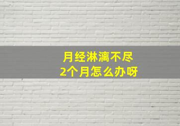 月经淋漓不尽2个月怎么办呀