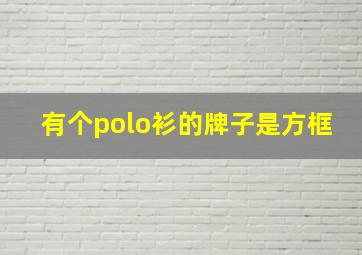 有个polo衫的牌子是方框