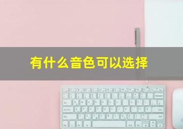 有什么音色可以选择