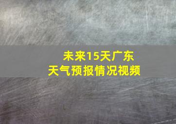 未来15天广东天气预报情况视频