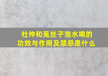 杜仲和菟丝子泡水喝的功效与作用及禁忌是什么