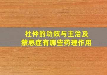 杜仲的功效与主治及禁忌症有哪些药理作用