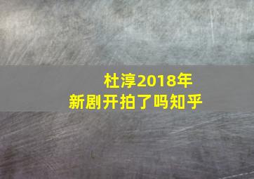 杜淳2018年新剧开拍了吗知乎