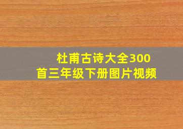 杜甫古诗大全300首三年级下册图片视频