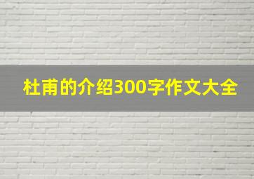 杜甫的介绍300字作文大全