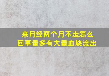 来月经两个月不走怎么回事量多有大量血块流出