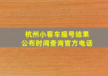 杭州小客车摇号结果公布时间查询官方电话