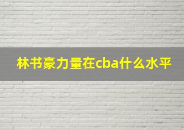 林书豪力量在cba什么水平