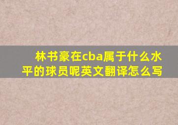 林书豪在cba属于什么水平的球员呢英文翻译怎么写