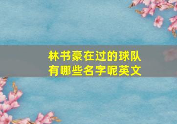 林书豪在过的球队有哪些名字呢英文