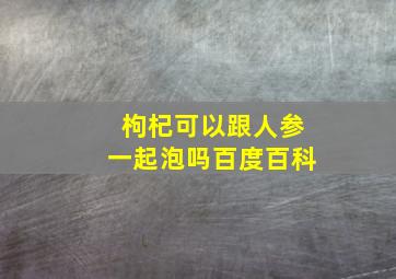 枸杞可以跟人参一起泡吗百度百科