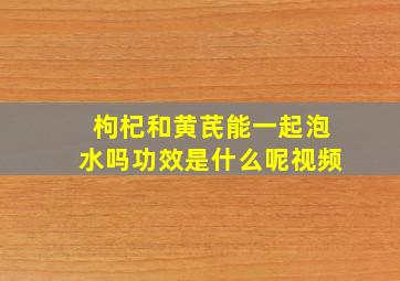 枸杞和黄芪能一起泡水吗功效是什么呢视频