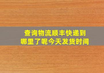 查询物流顺丰快递到哪里了呢今天发货时间