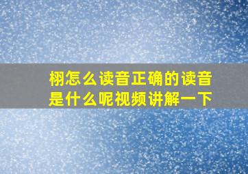 栩怎么读音正确的读音是什么呢视频讲解一下